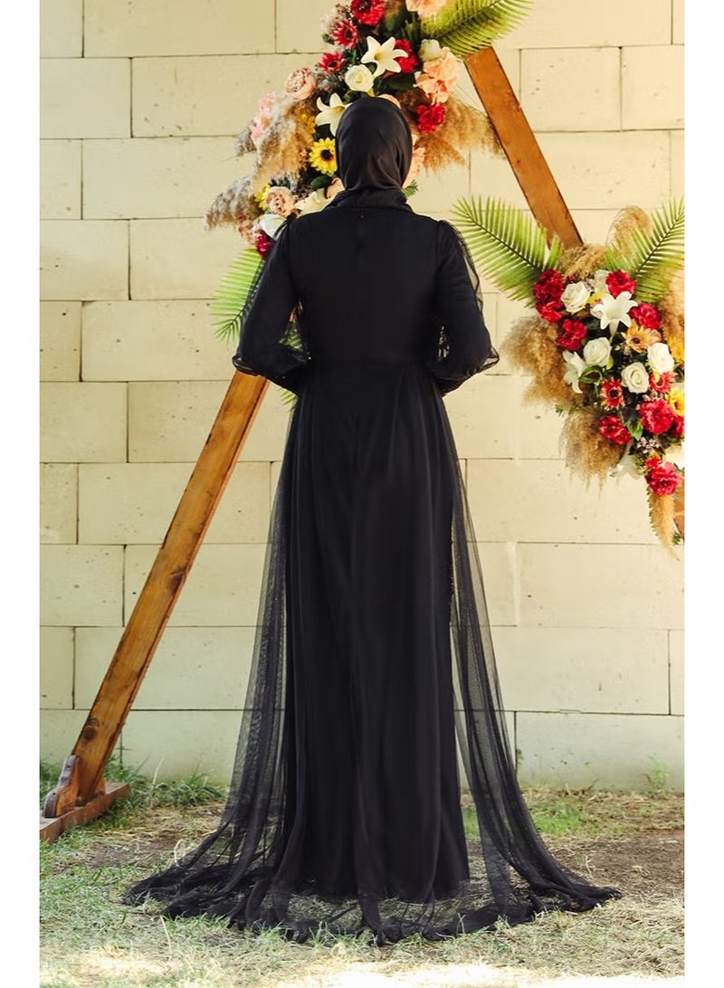 سيفا ميرفي فستان سهرة لامع 5346-02 أسود - Image 3